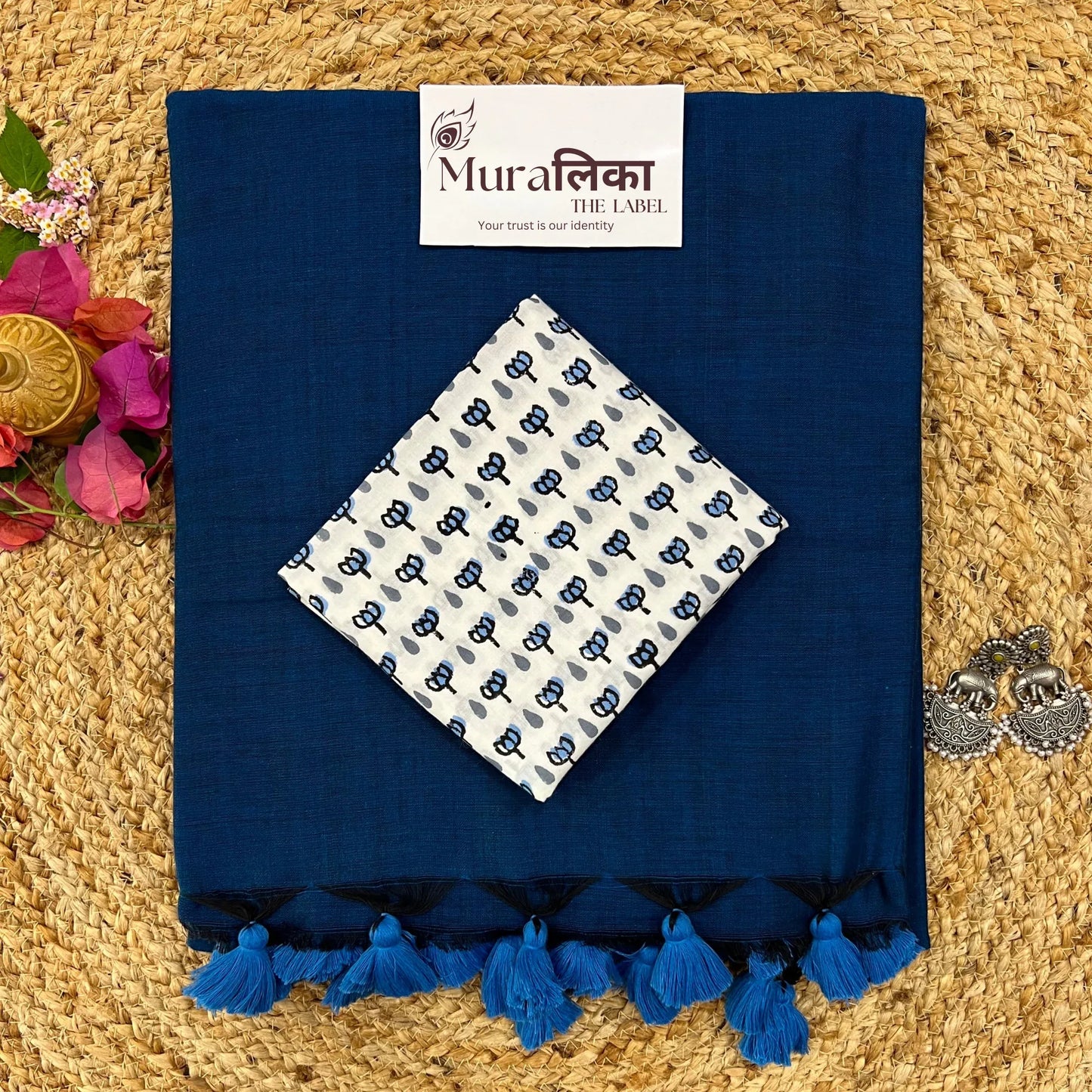 Muralika Indigo Handloom Saree - Muralika the label