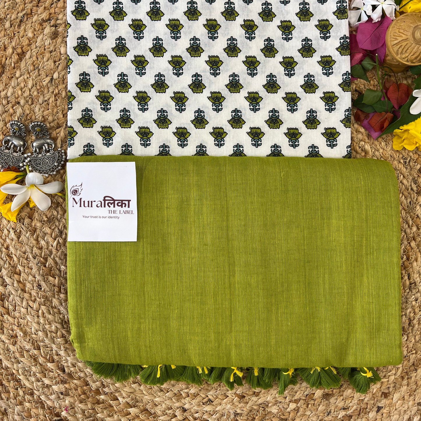 Muralika Light Mehendi Handloom Saree