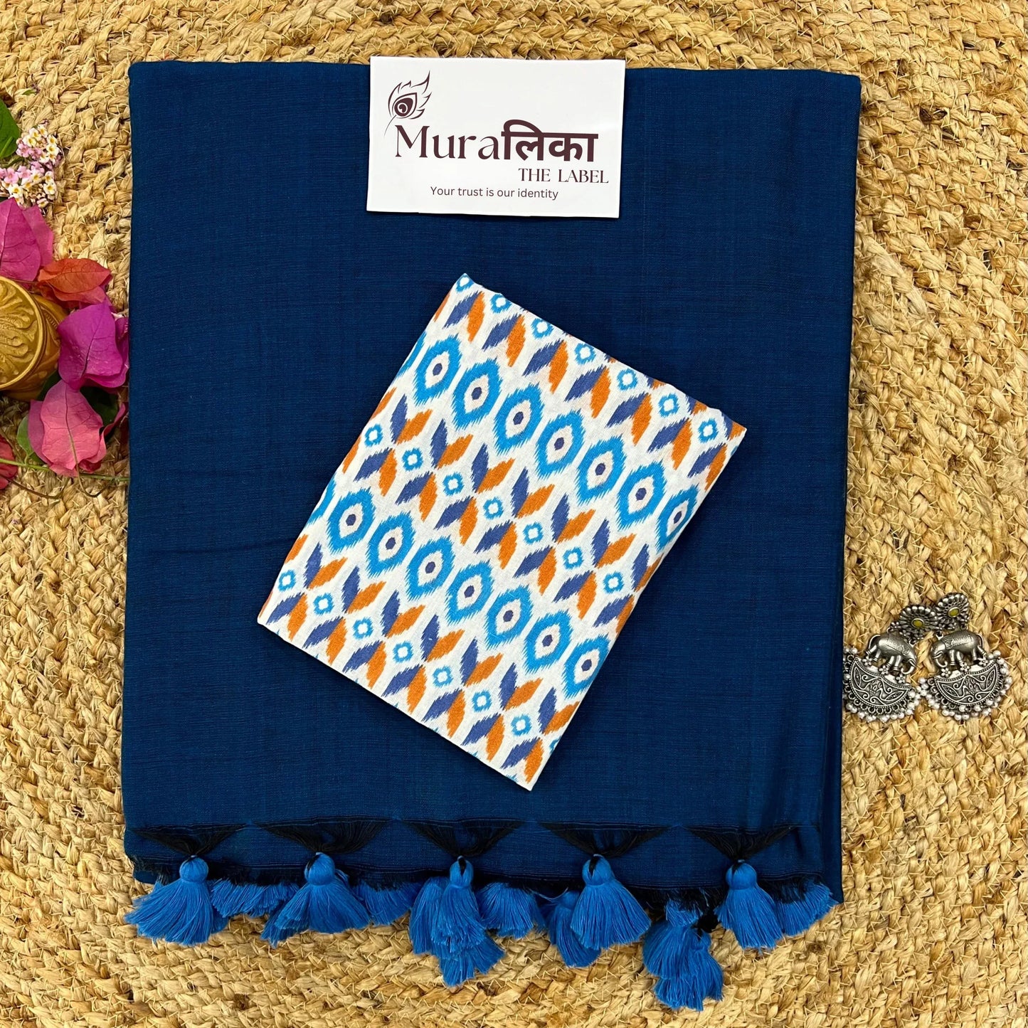 Muralika Indigo Handloom Saree - Muralika the label