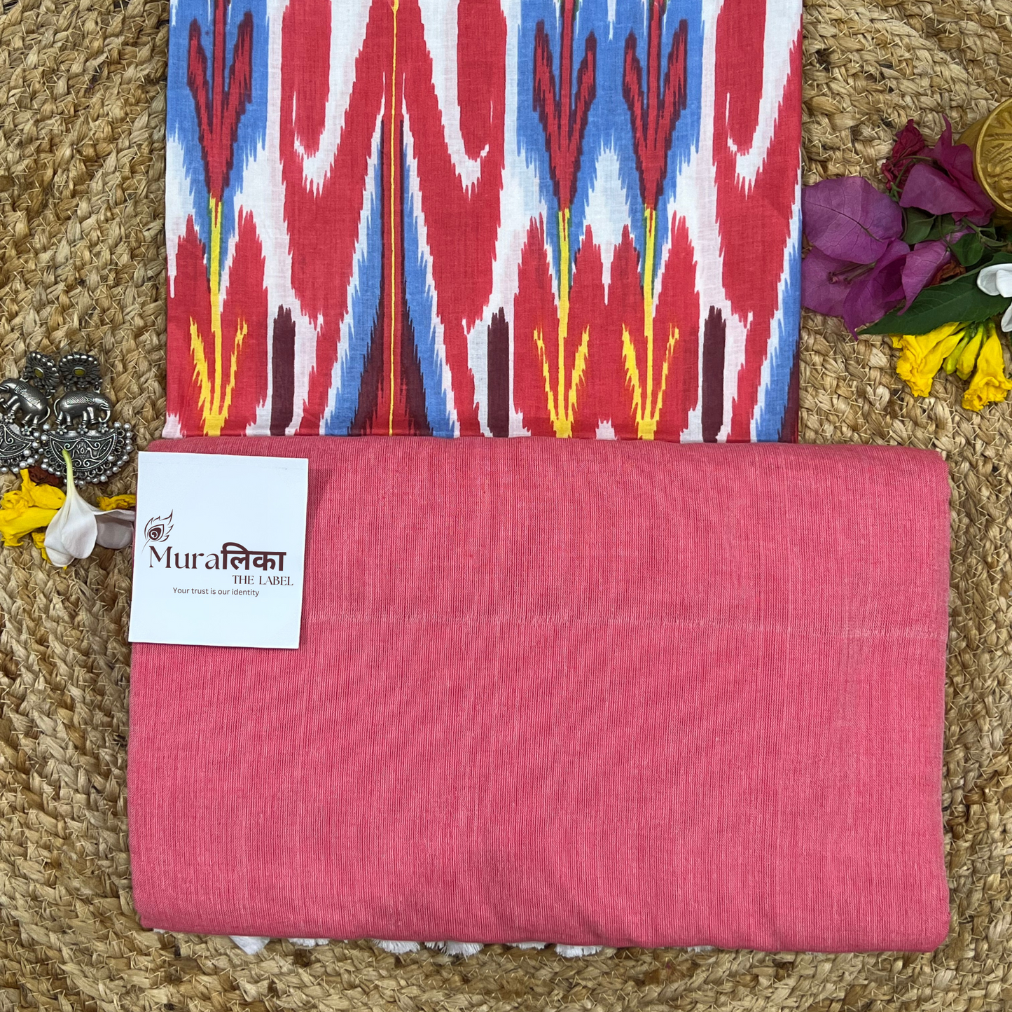 Muralika Peach Handloom Saree
