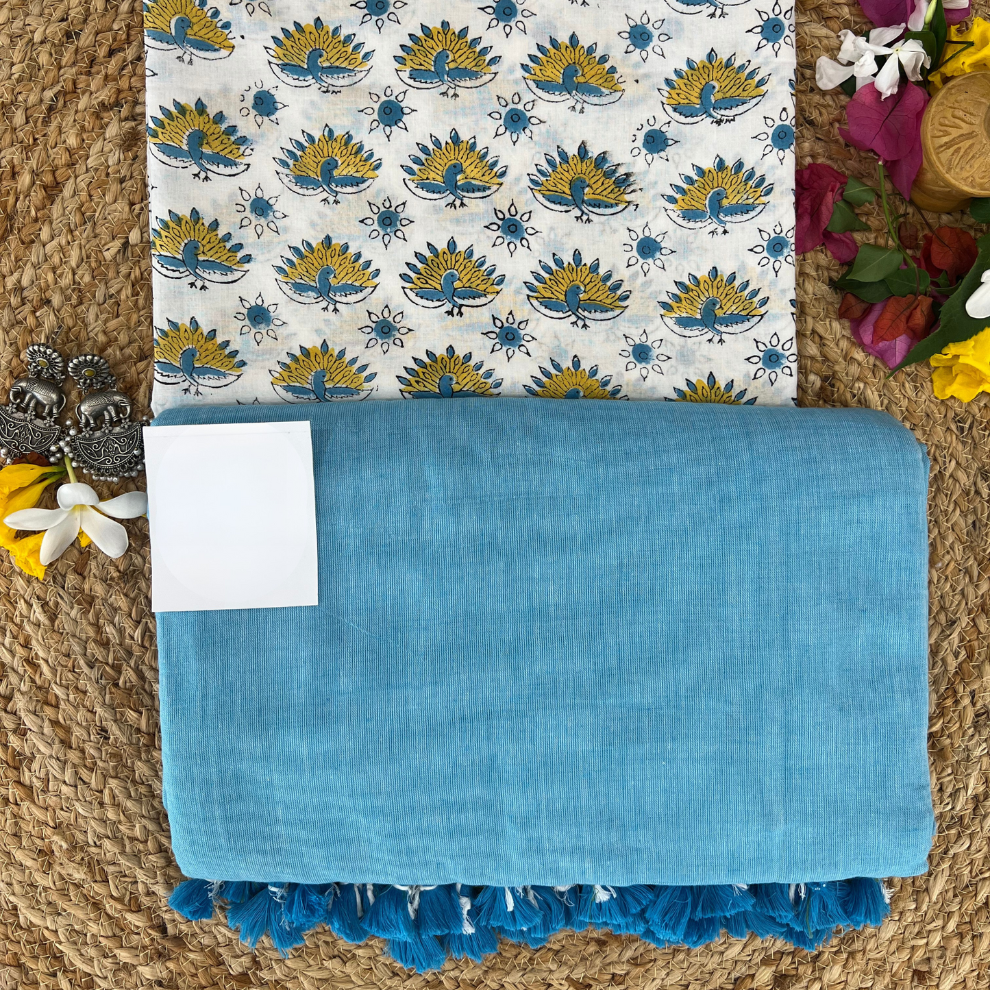 Muralika Sky Blue Handloom Saree