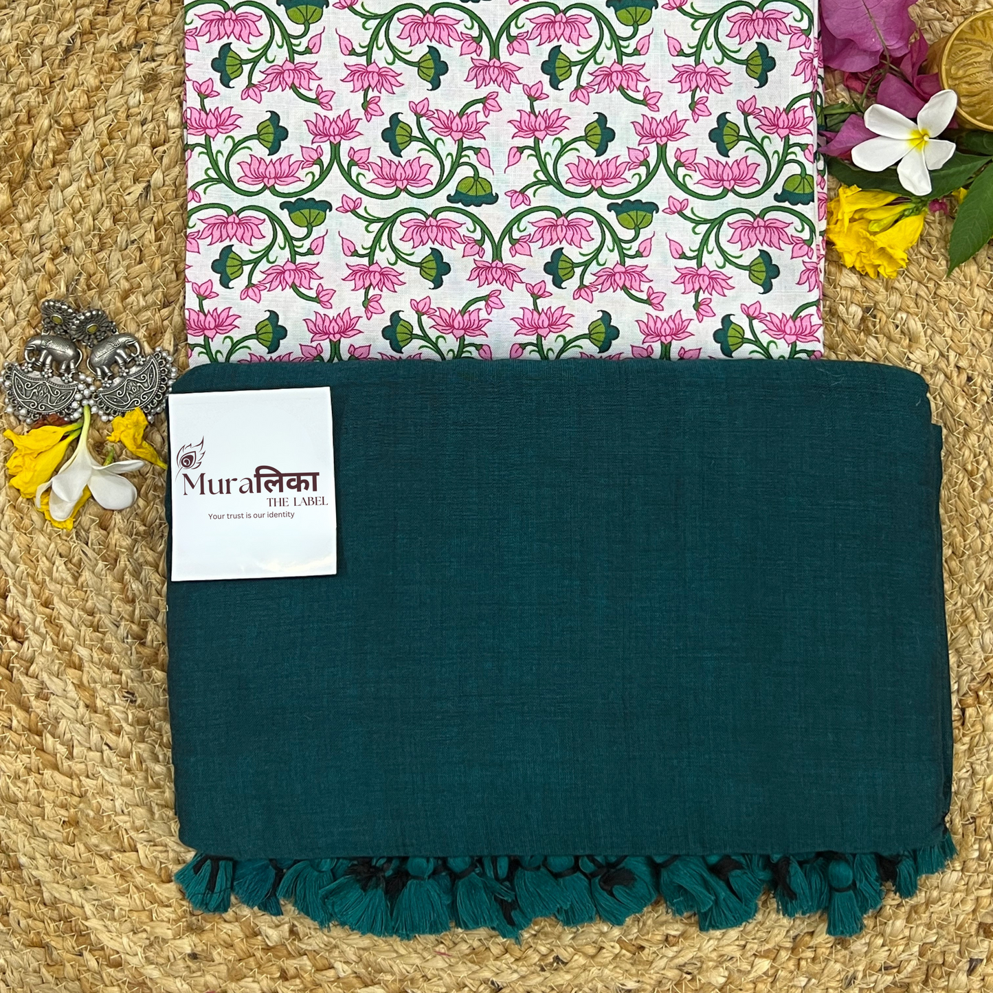Muralika Rama Green Handloom Saree