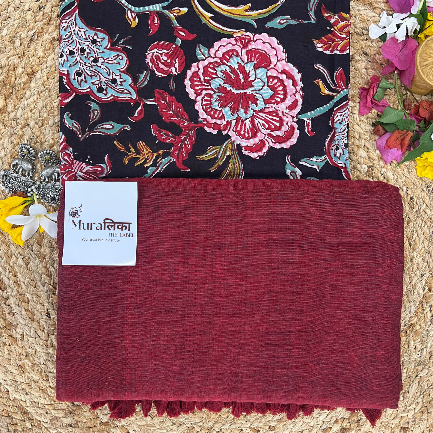 Muralika Light Maroon Handloom Saree