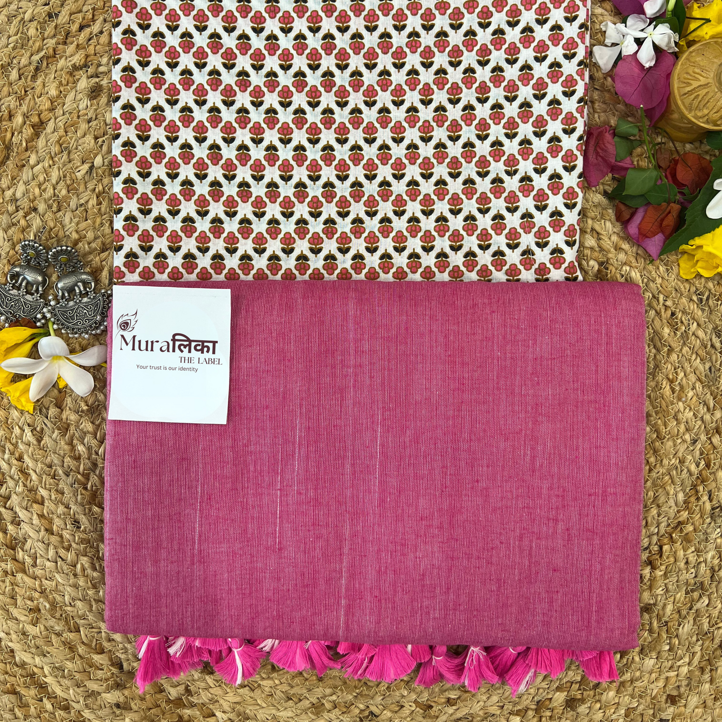 Muralika Rose Pink Handloom Saree