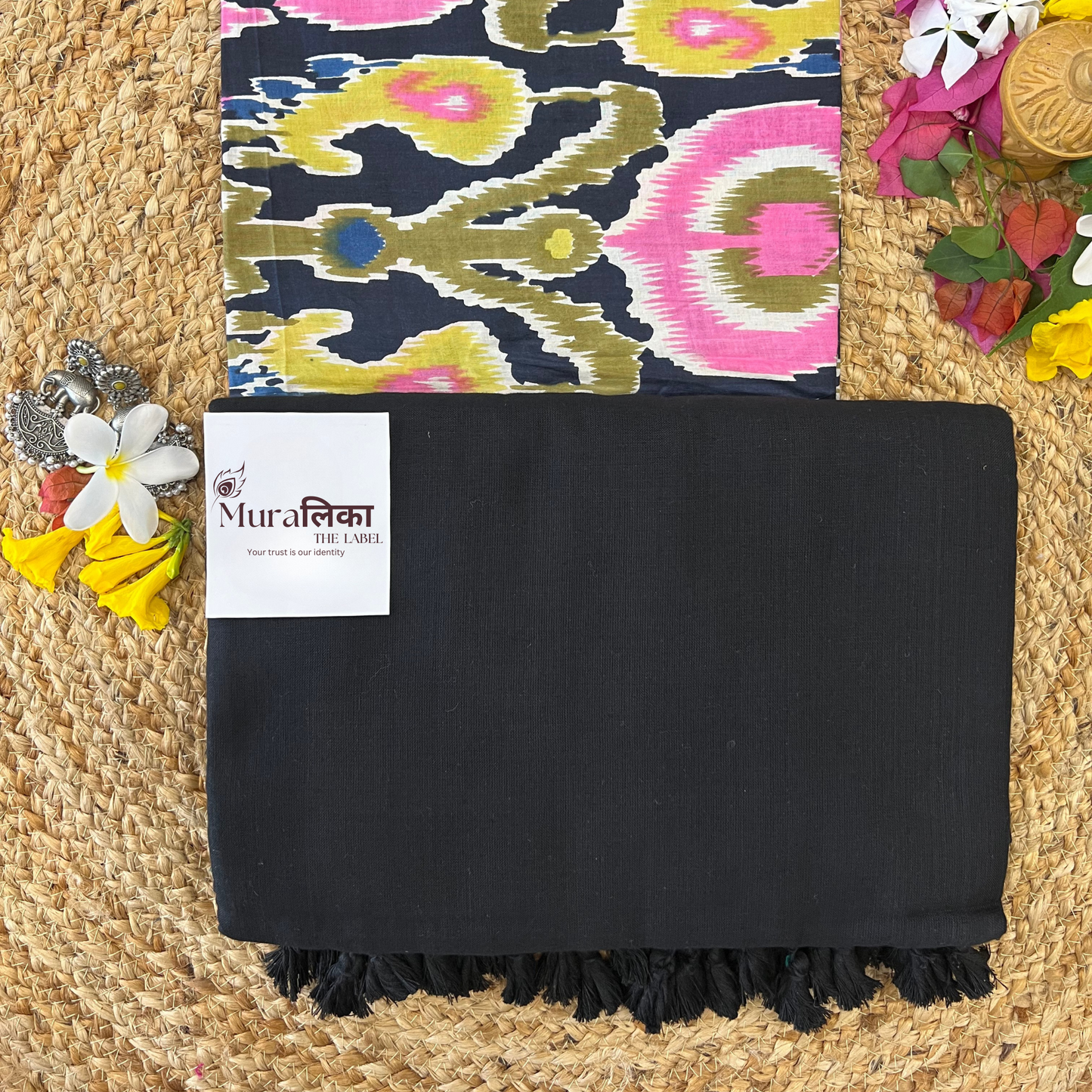 Muralika Black Handloom Saree