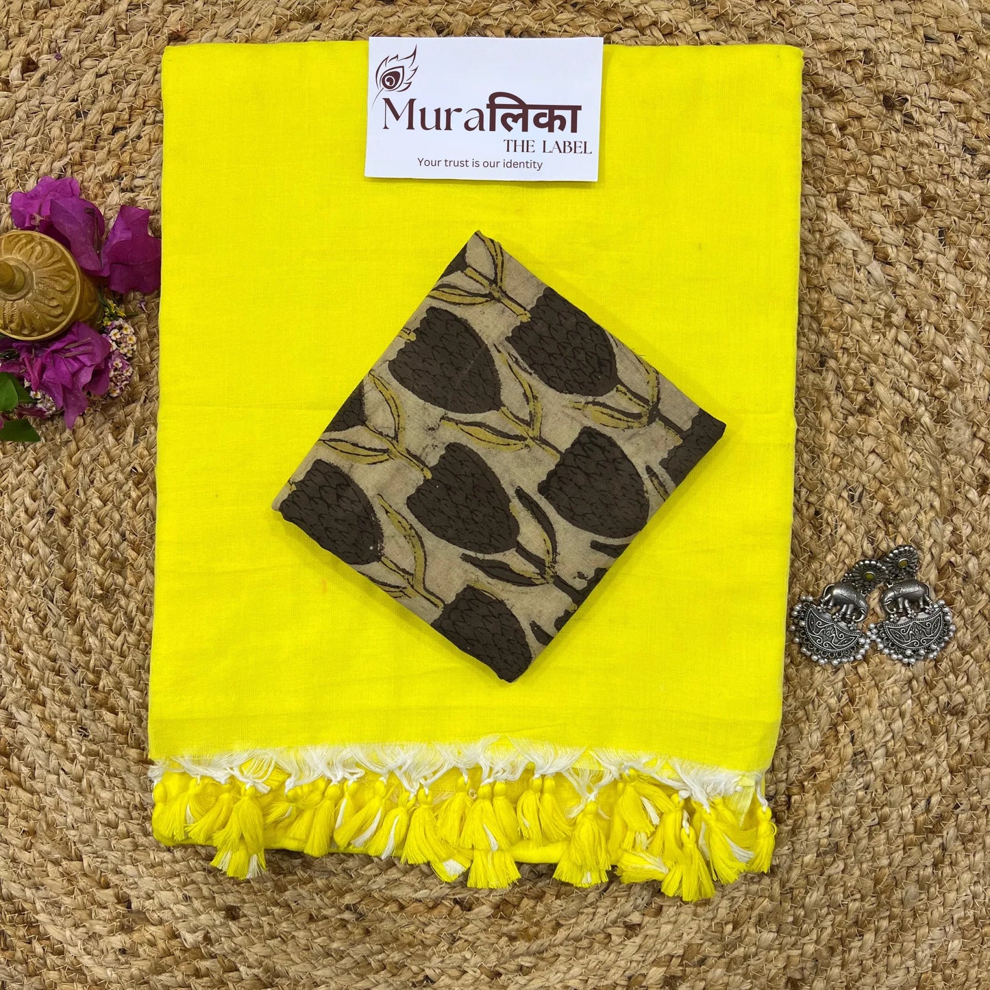 Muralika Lime Yellow Handloom Saree - Muralika the label