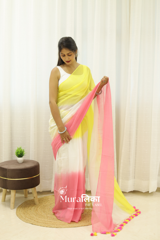 Cassata Tie Dye Mulmul Cotton Saree