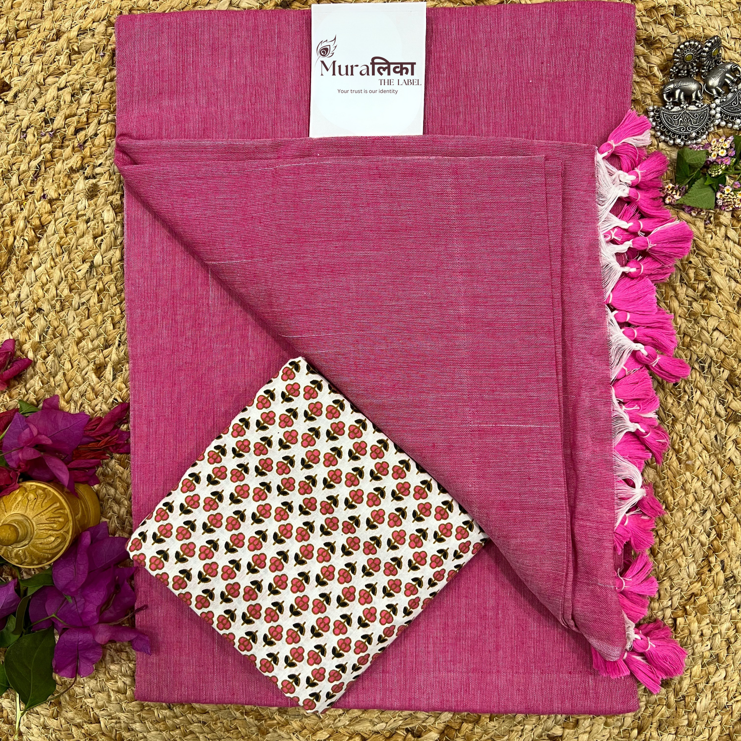 Muralika Rose Pink Handloom Saree