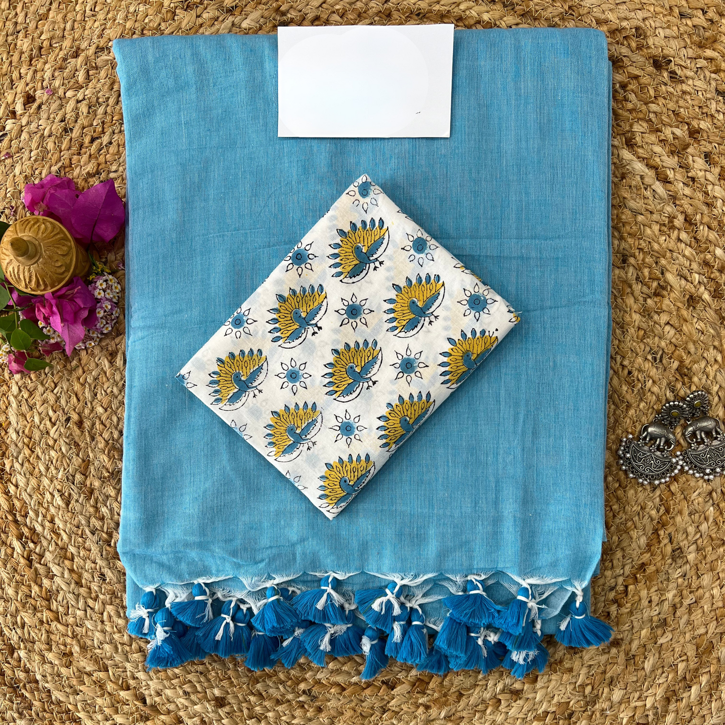 Muralika Sky Blue Handloom Saree