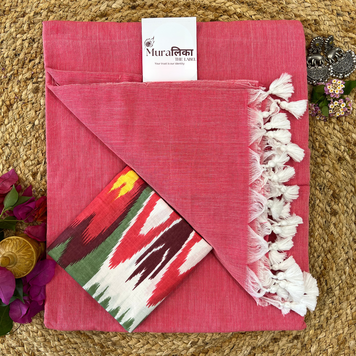 Muralika Peach Handloom Saree