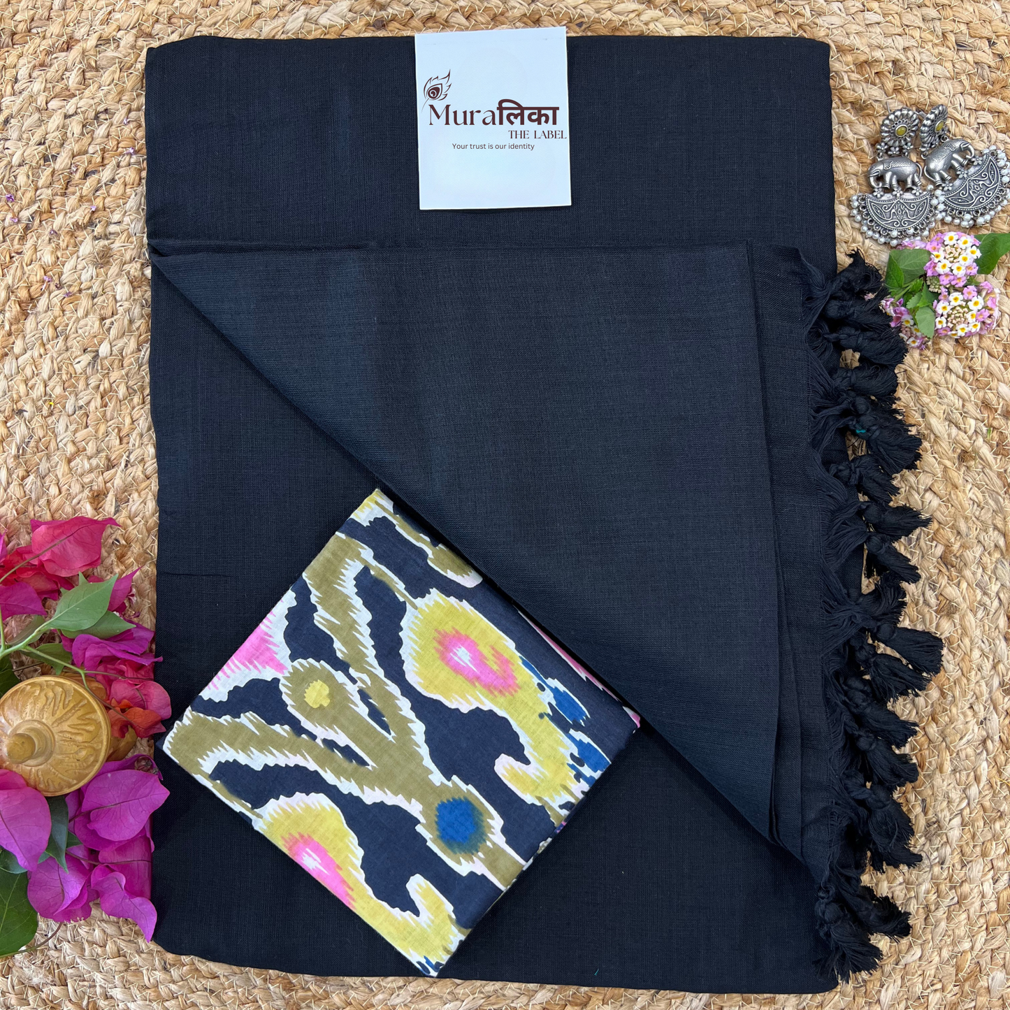 Muralika Black Handloom Saree