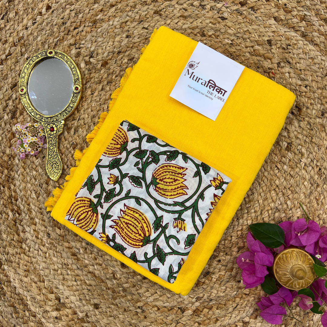 Muralika Yellow Handloom Saree