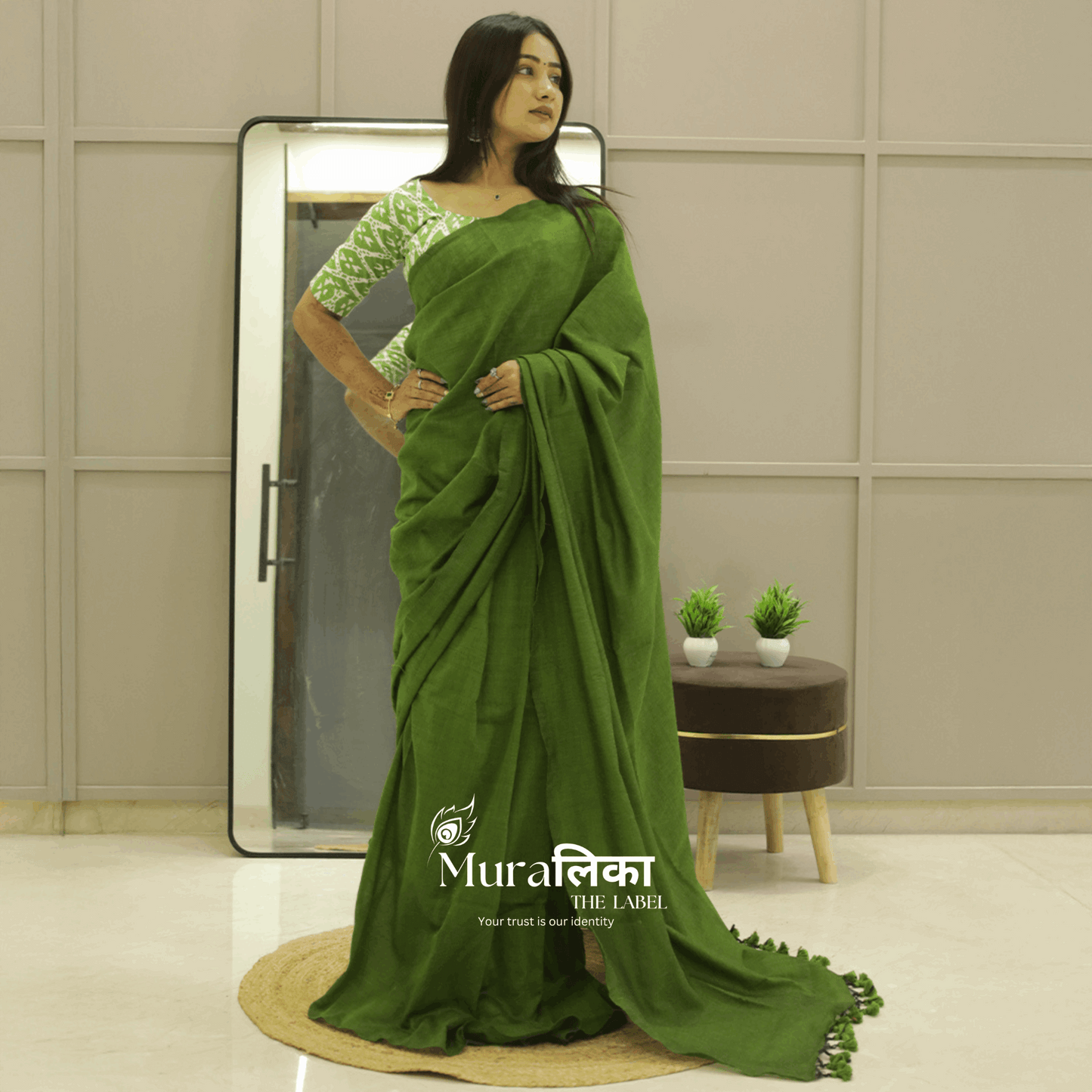 Muralika Mehendi Green Handloom Saree
