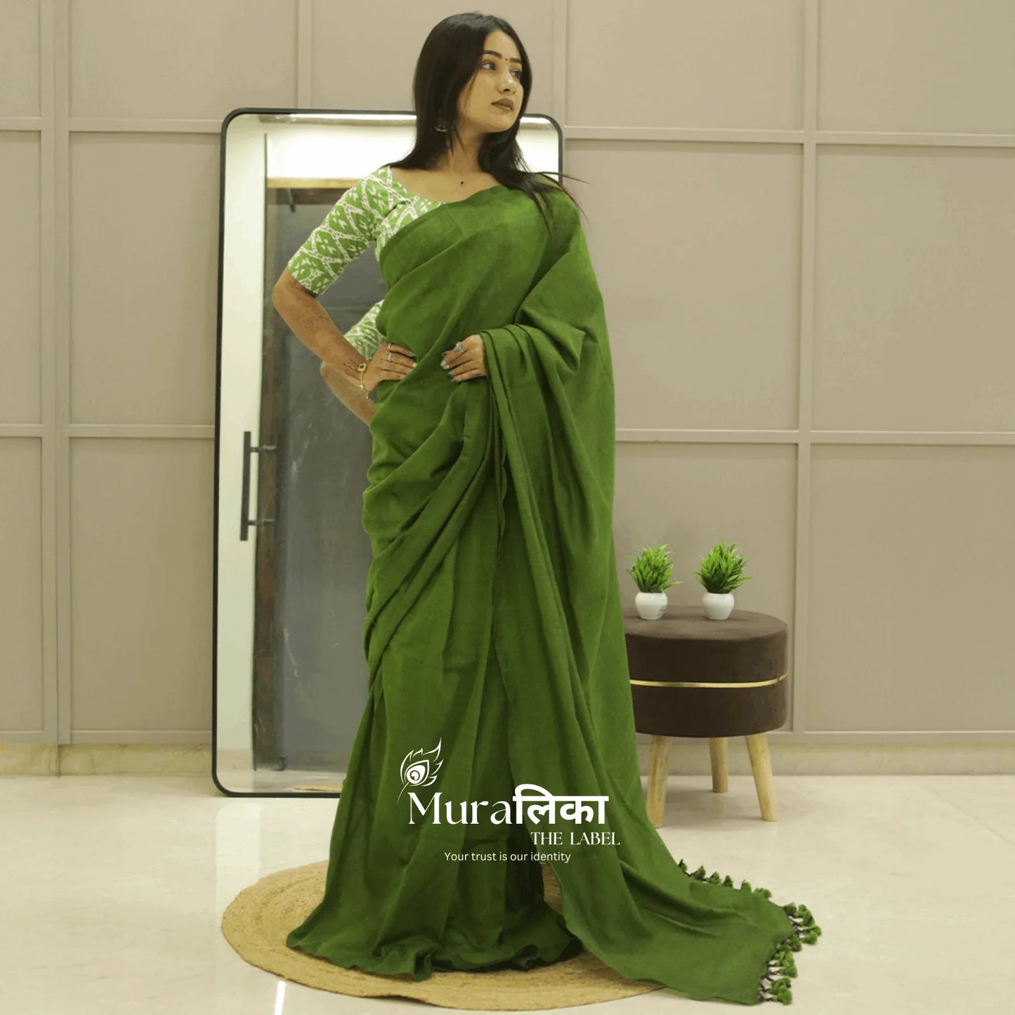 Muralika Mehendi Green Handloom Saree