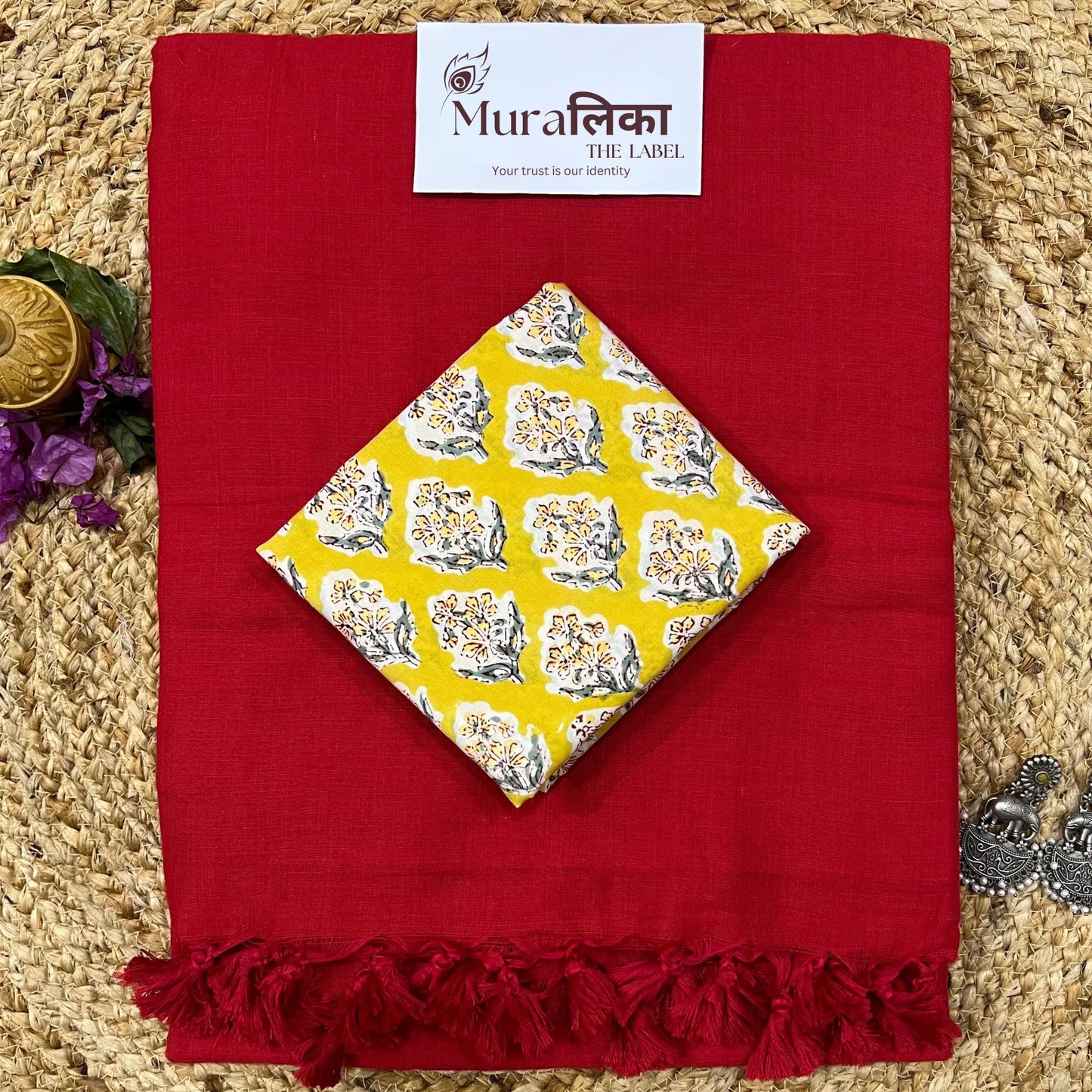 Muralika Red Handloom Saree - Muralika the label
