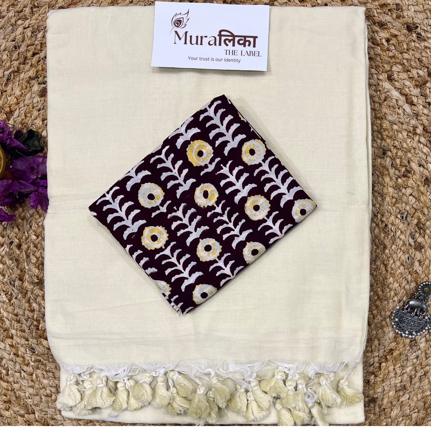 Muralika Off White Handloom Saree