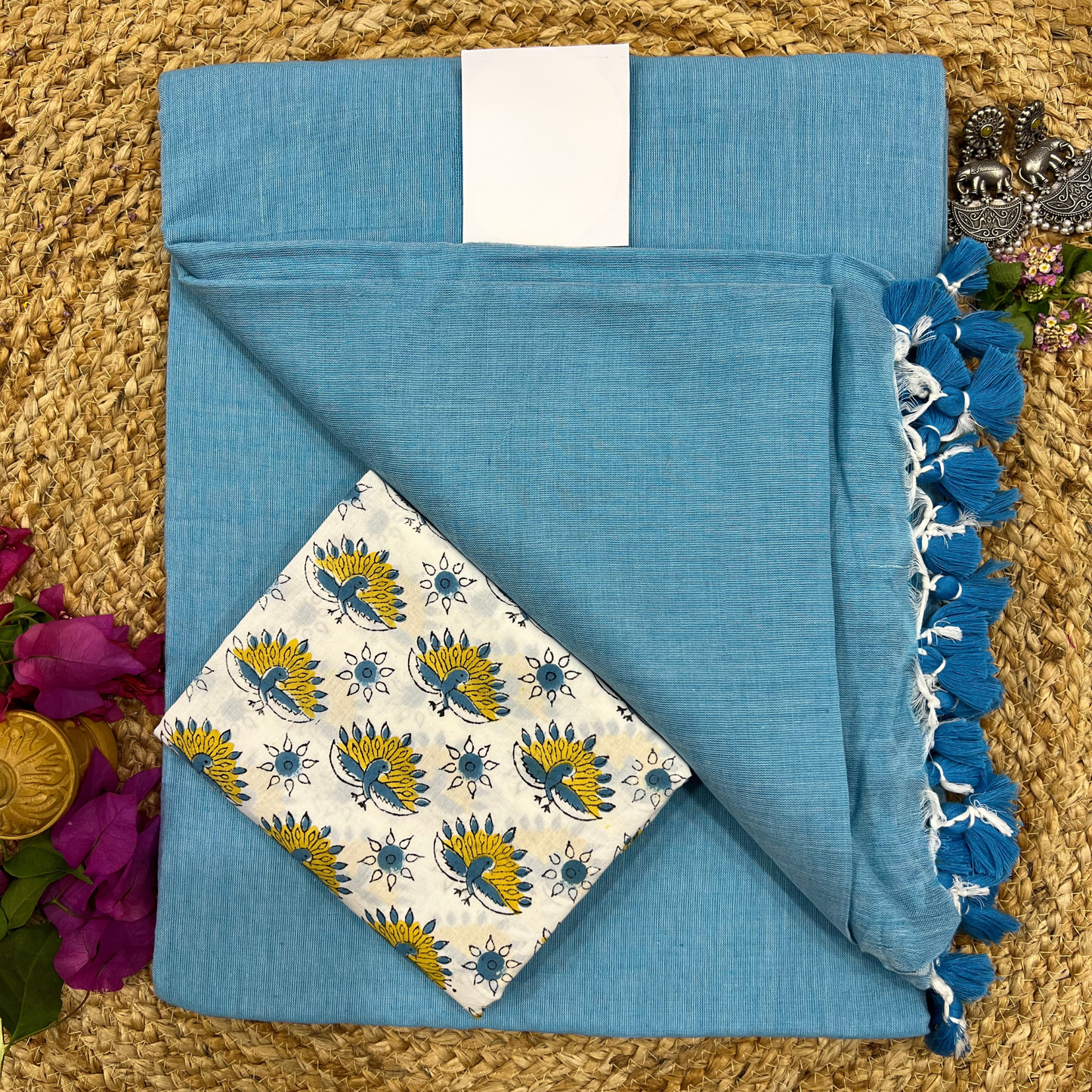 Muralika Sky Blue Handloom Saree