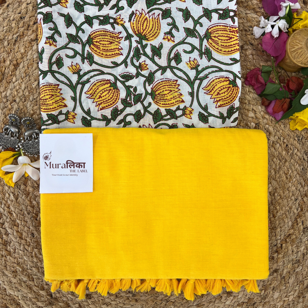 Muralika Yellow Handloom Saree