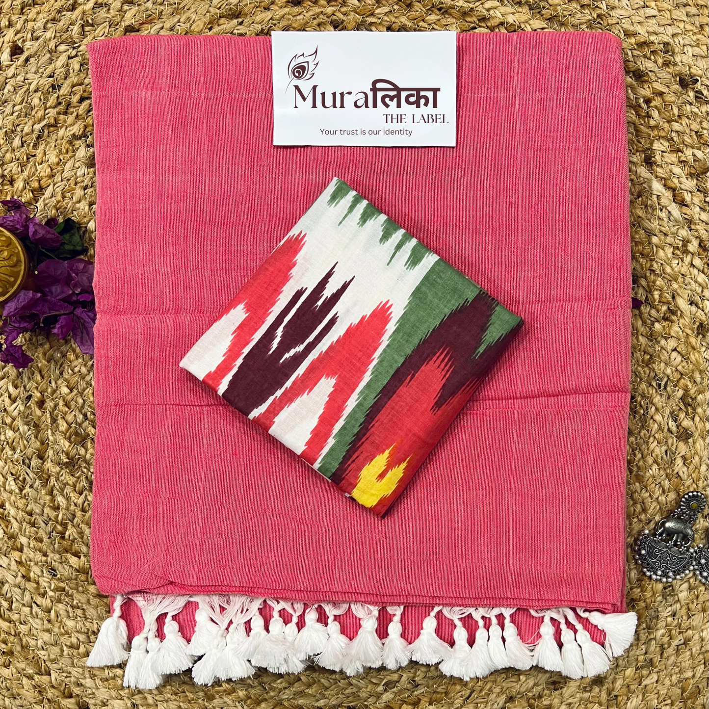 Muralika Peach Handloom Saree