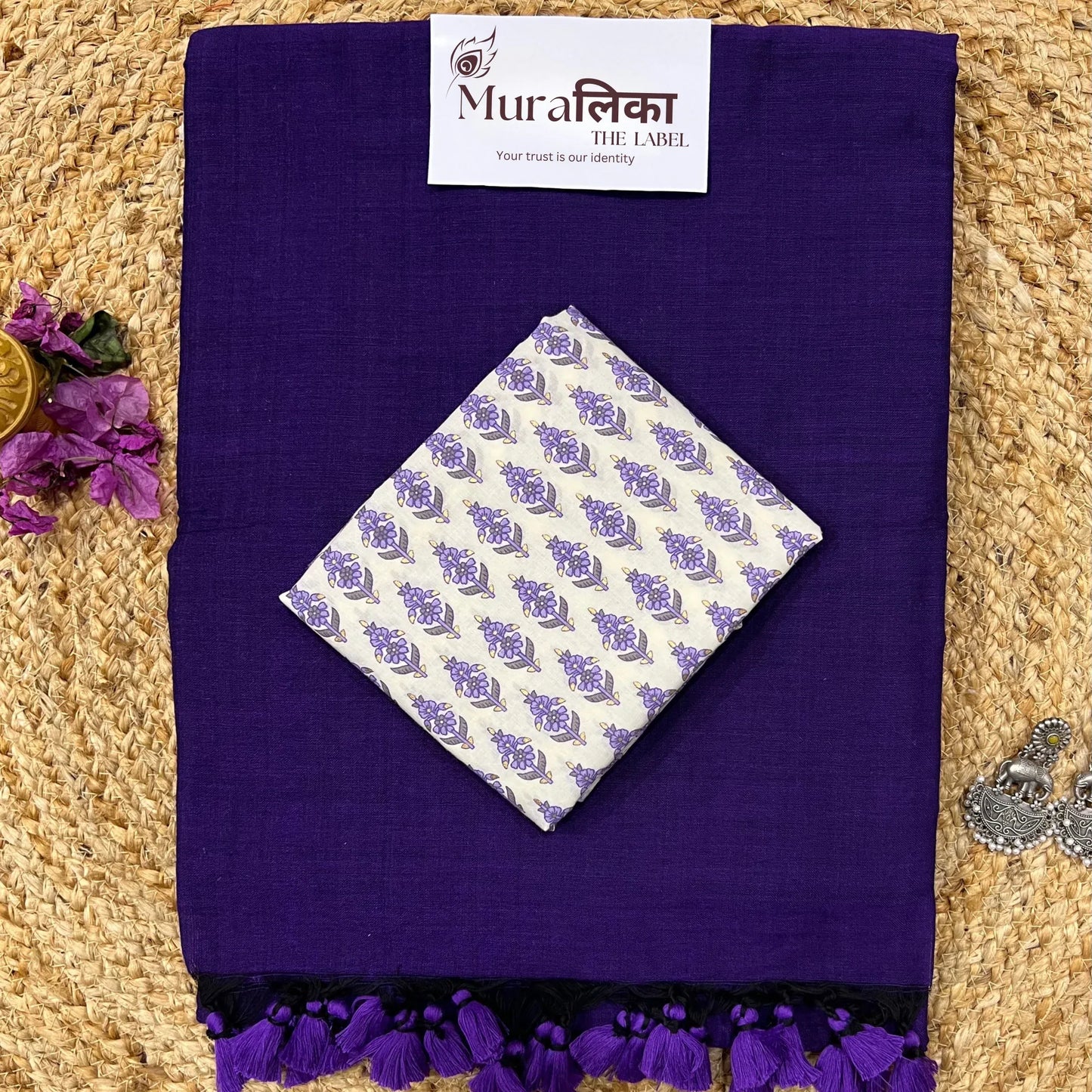 Muralika Purple Handloom Saree - Muralika the label