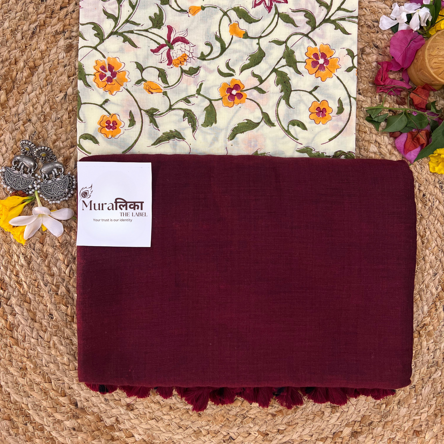 Muralika Light Maroon Handloom Saree