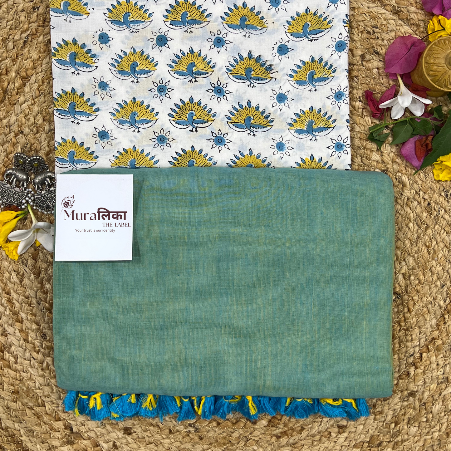 Muralika Pistachio Green Handloom Saree