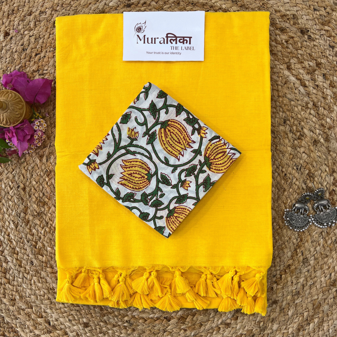 Muralika Yellow Handloom Saree