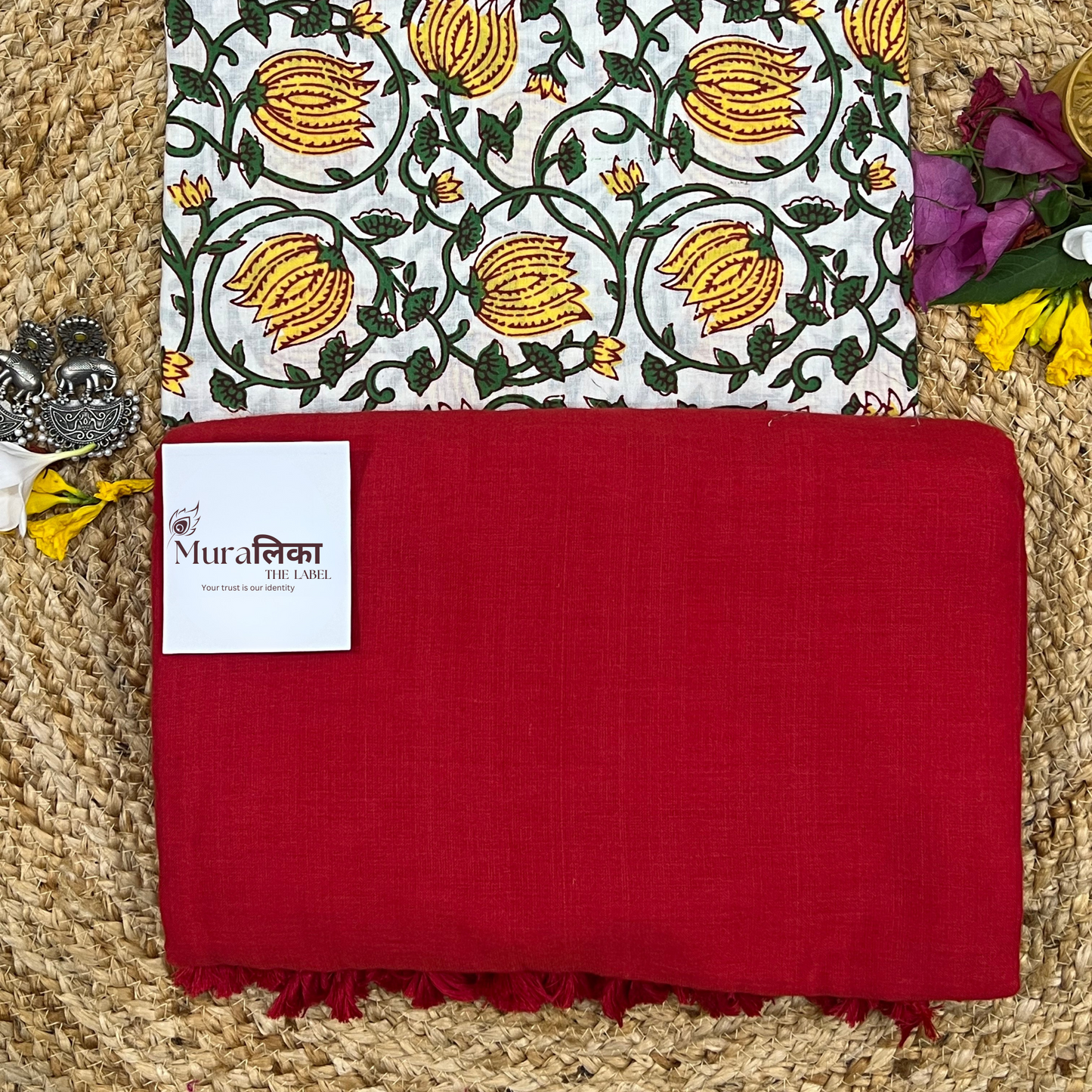 Muralika Red Handloom Saree