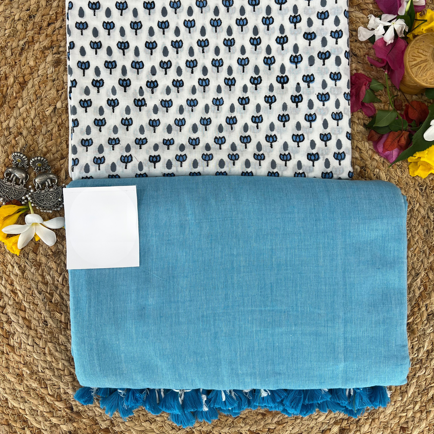Muralika Sky Blue Handloom Saree