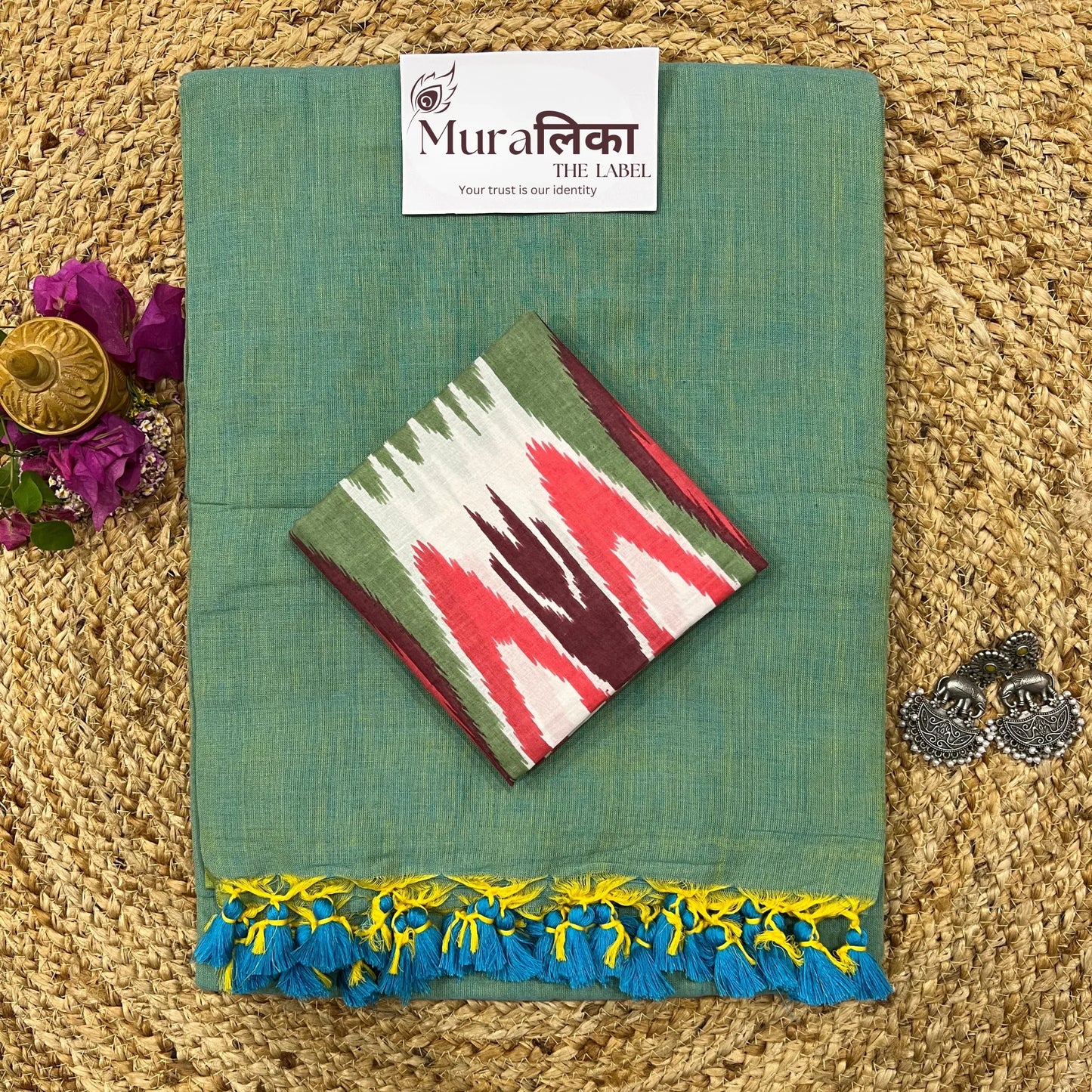 Muralika Pistachio Green Handloom Saree - Muralika the label