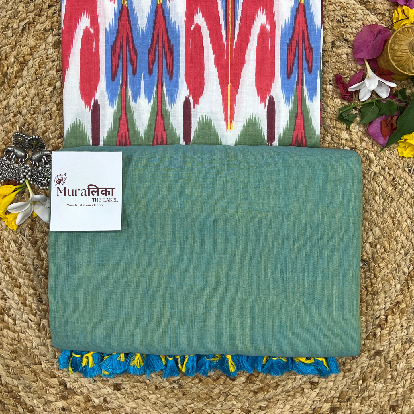 Muralika Pistachio Green Handloom Saree