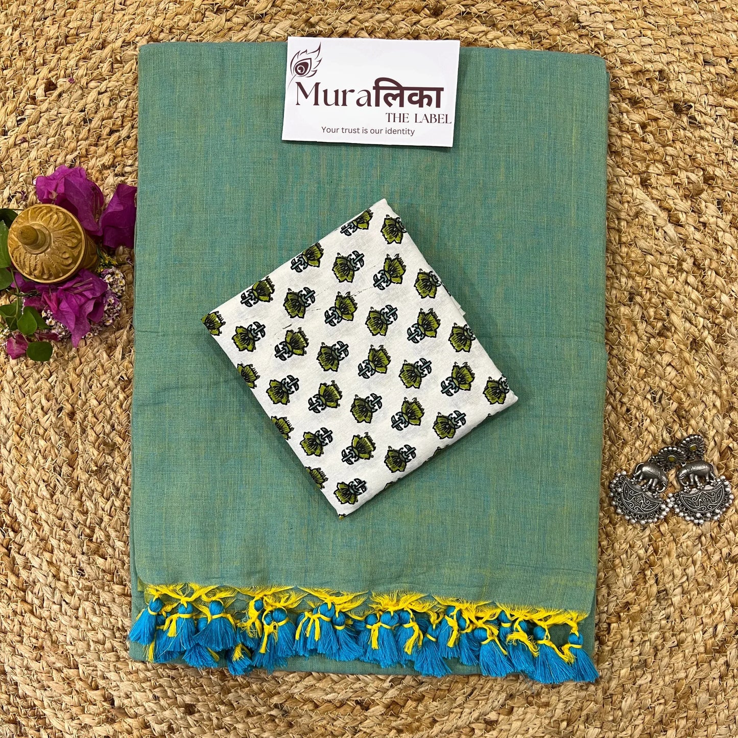 Muralika Pistachio Green Handloom Saree - Muralika the label