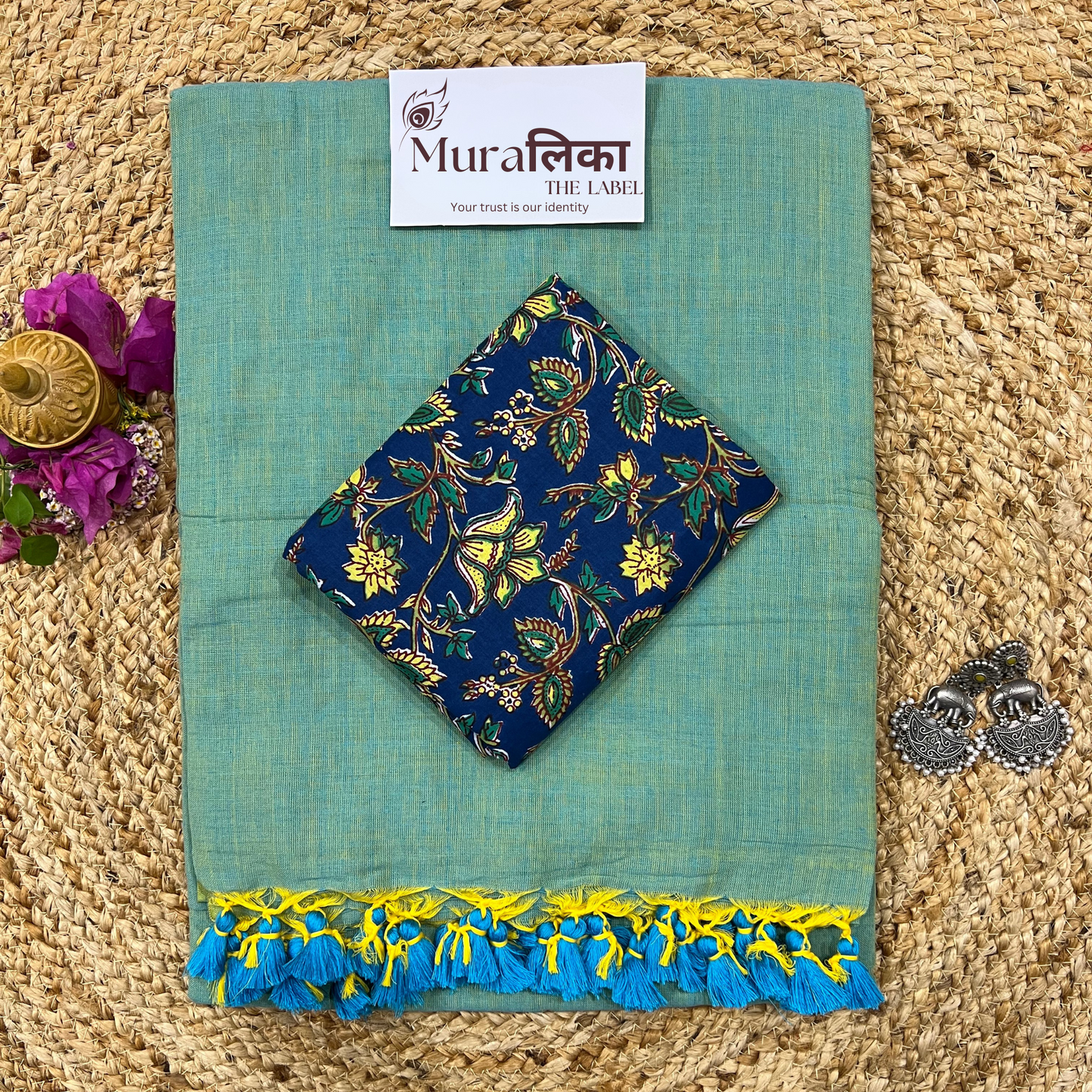 Muralika Pistachio Green Handloom Saree