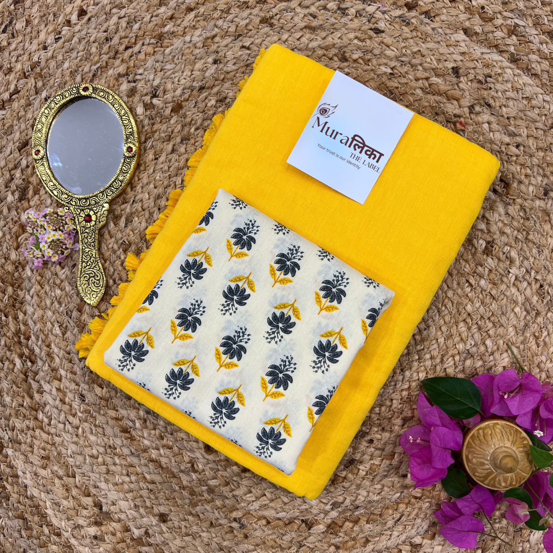 Muralika Yellow Handloom Saree