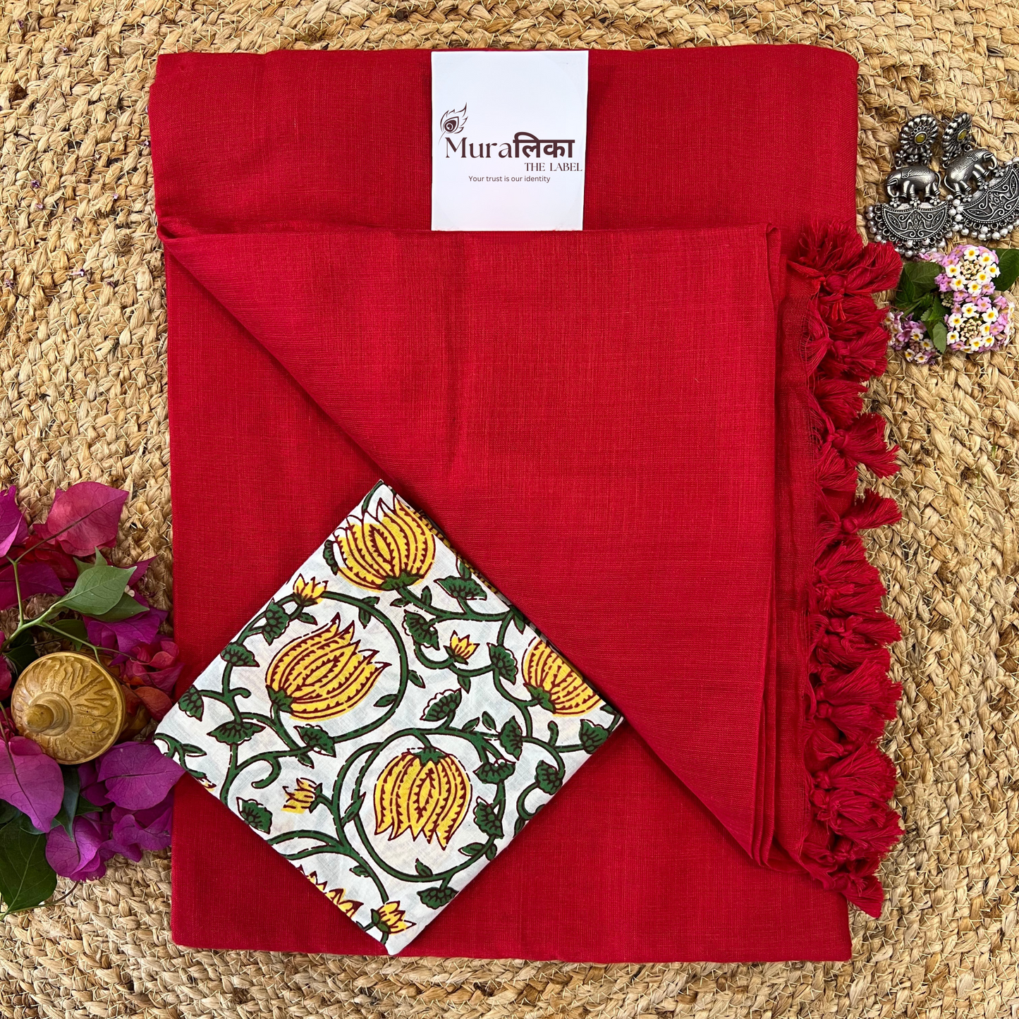 Muralika Red Handloom Saree