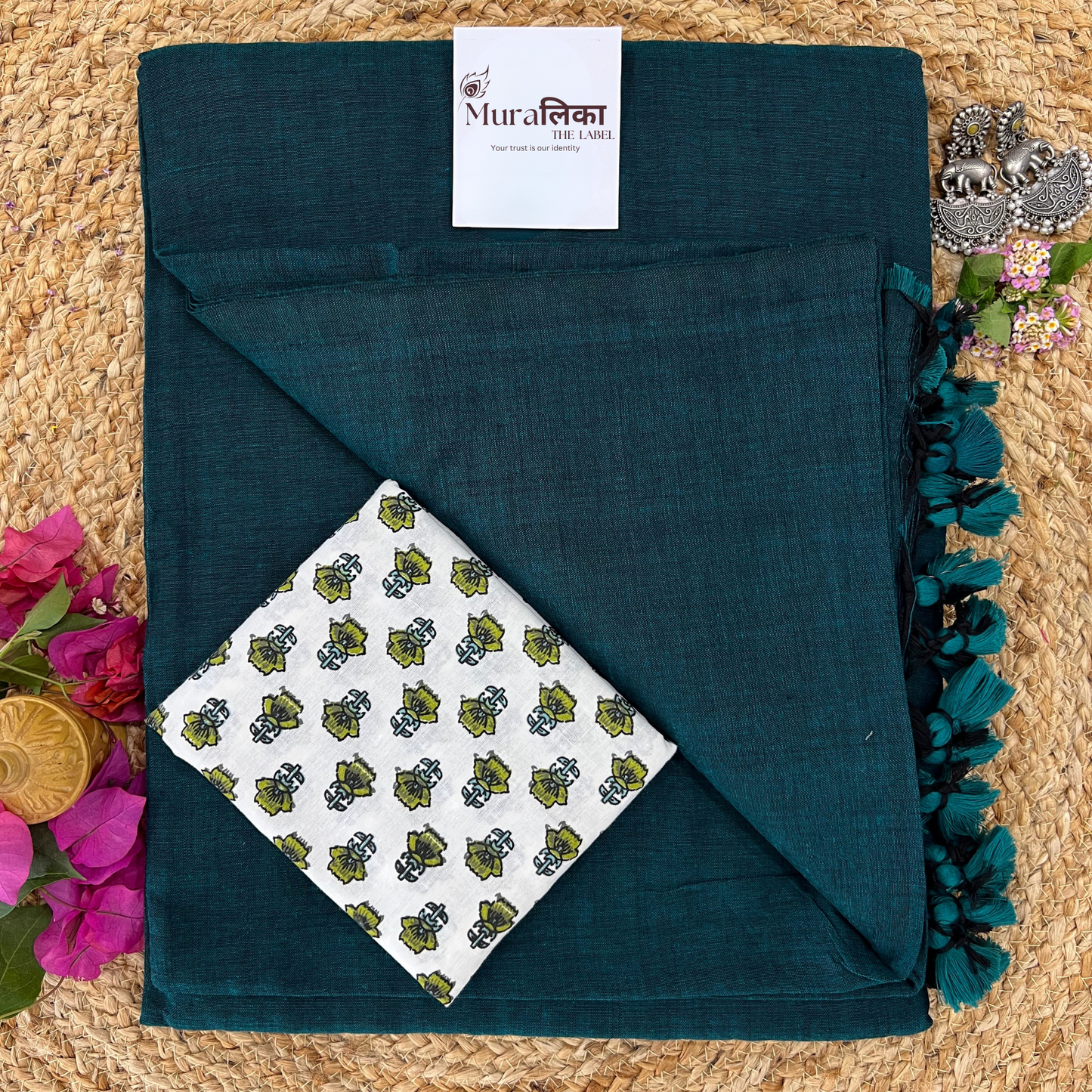 Muralika Rama Green Handloom Saree