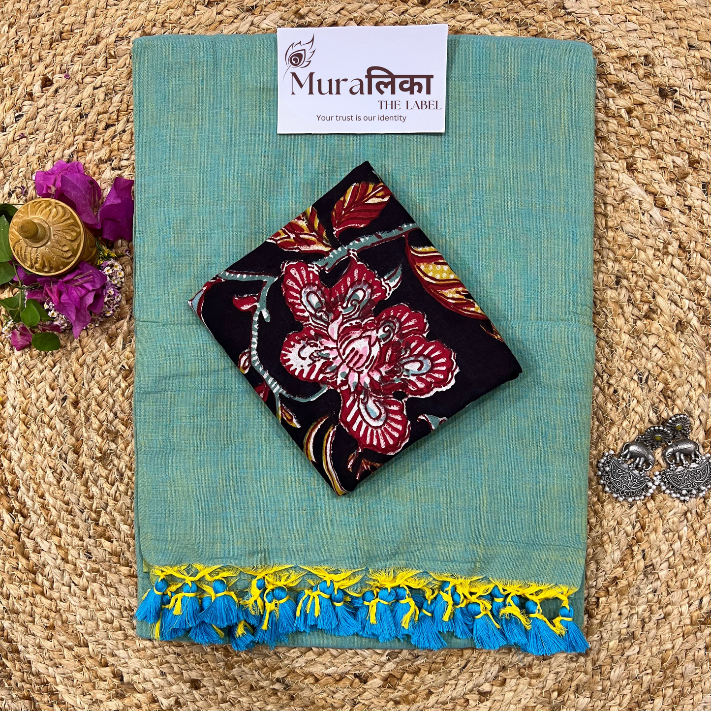 Muralika Pistachio Green Handloom Saree