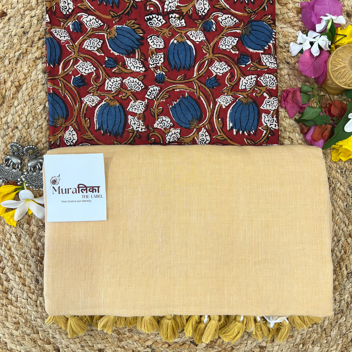 Muralika Fawn Handloom Saree