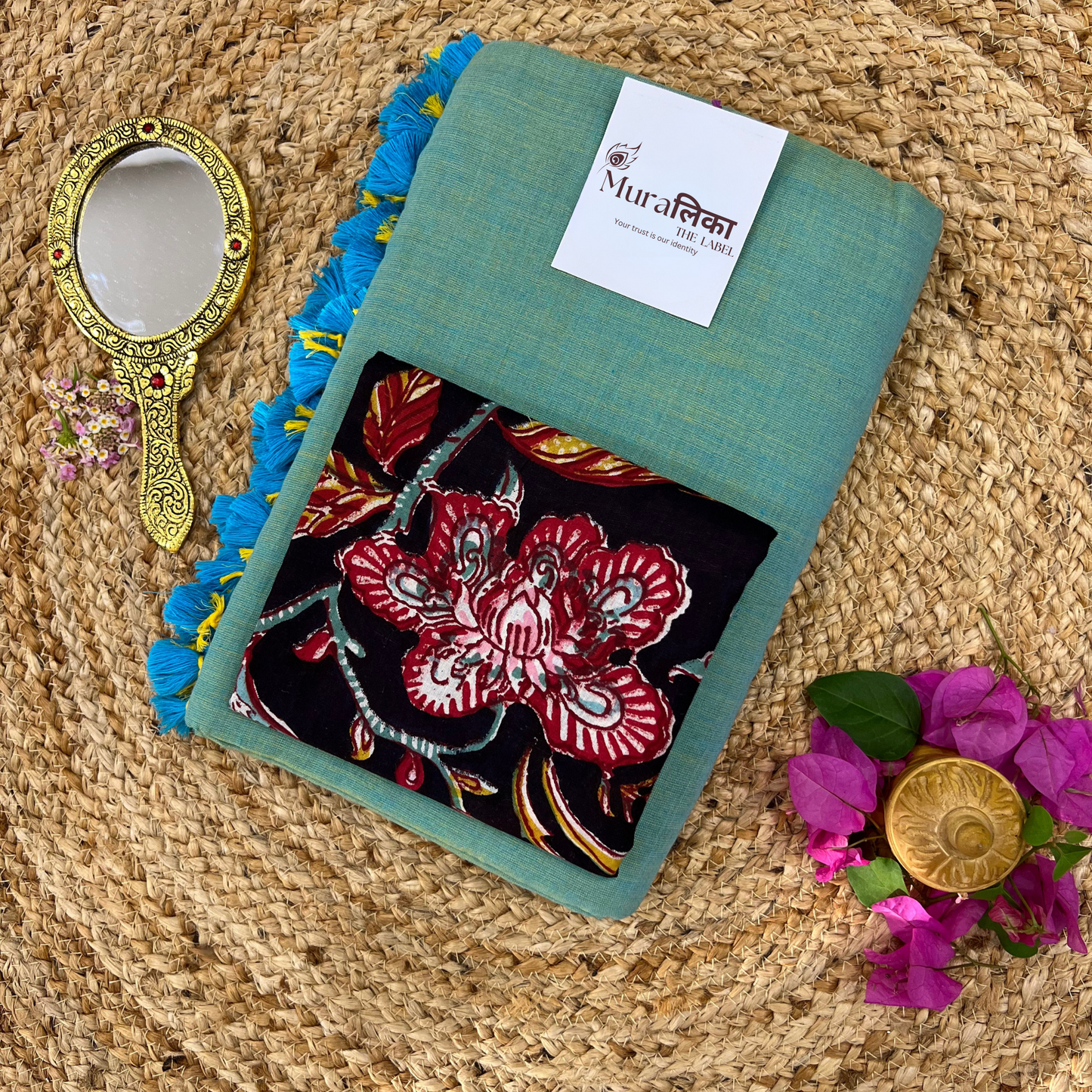 Muralika Pistachio Green Handloom Saree