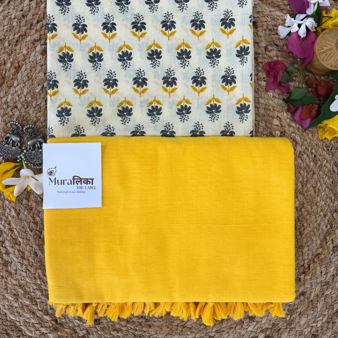 Muralika Yellow Handloom Saree