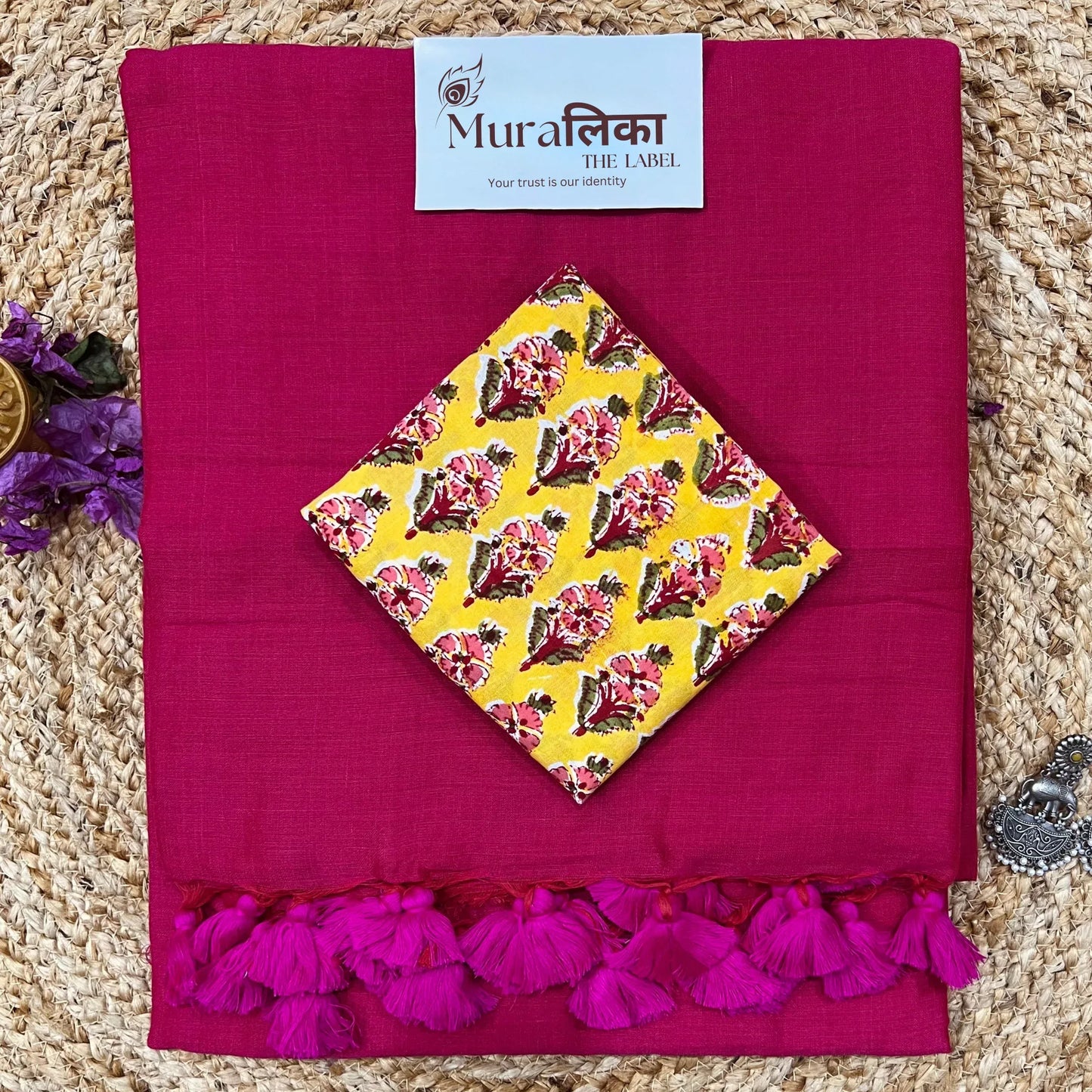 Muralika Queen Pink Handloom Saree - Muralika the label