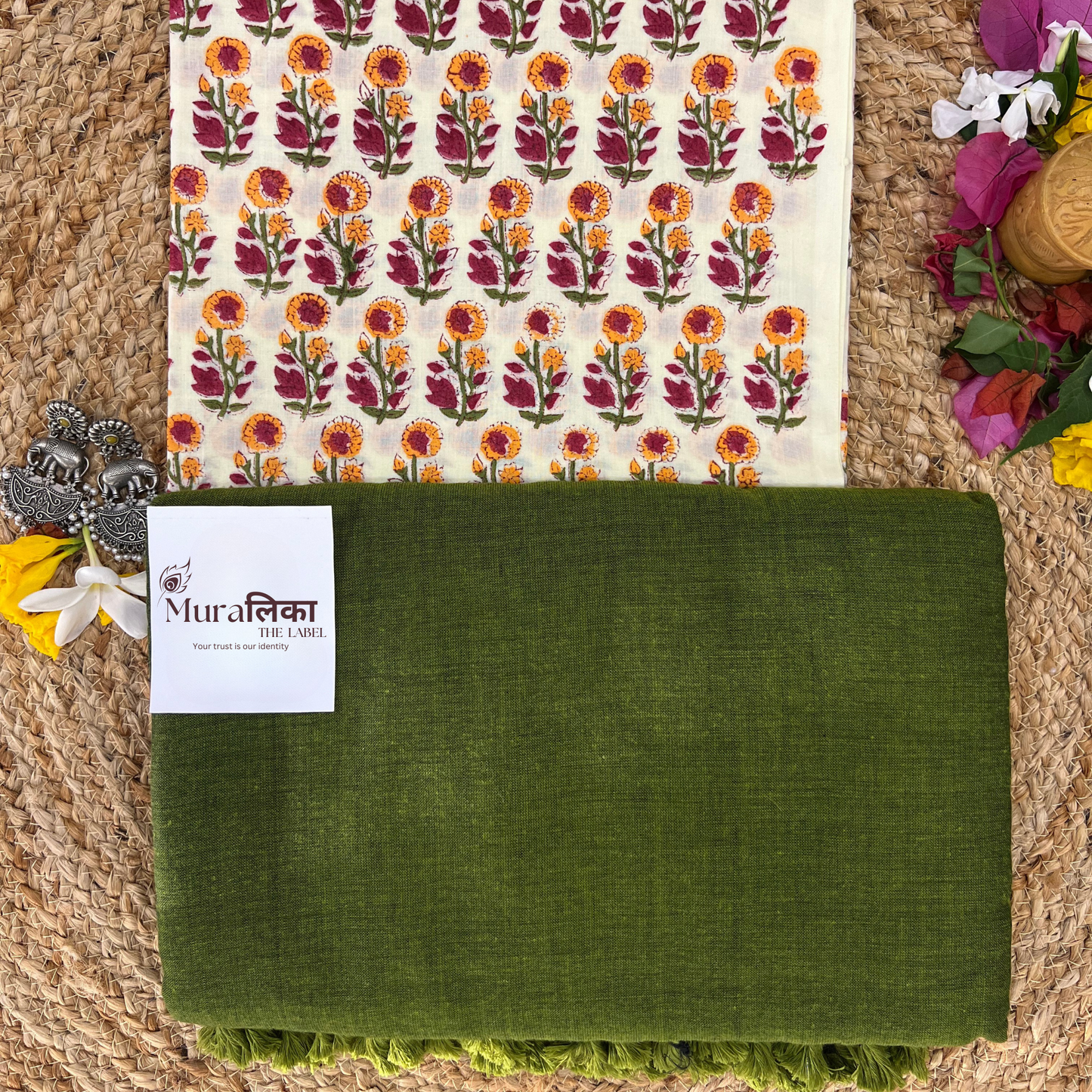 Muralika Mehendi Green Handloom Saree