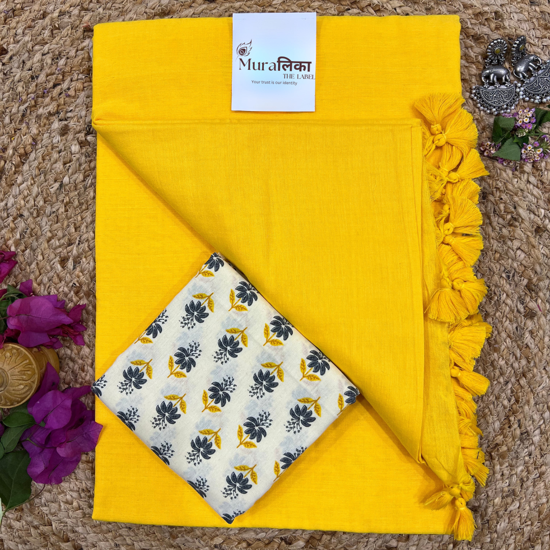 Muralika Yellow Handloom Saree