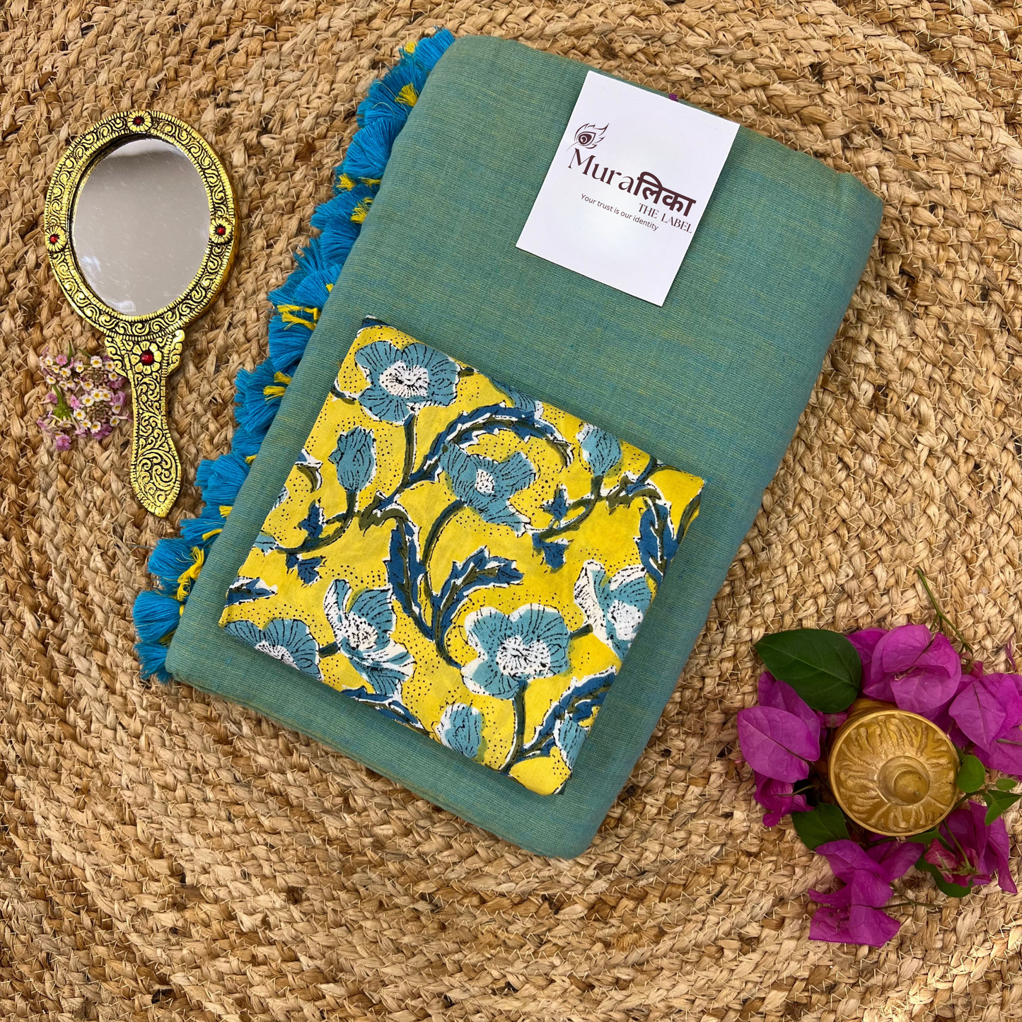 Muralika Pistachio Green Handloom Saree