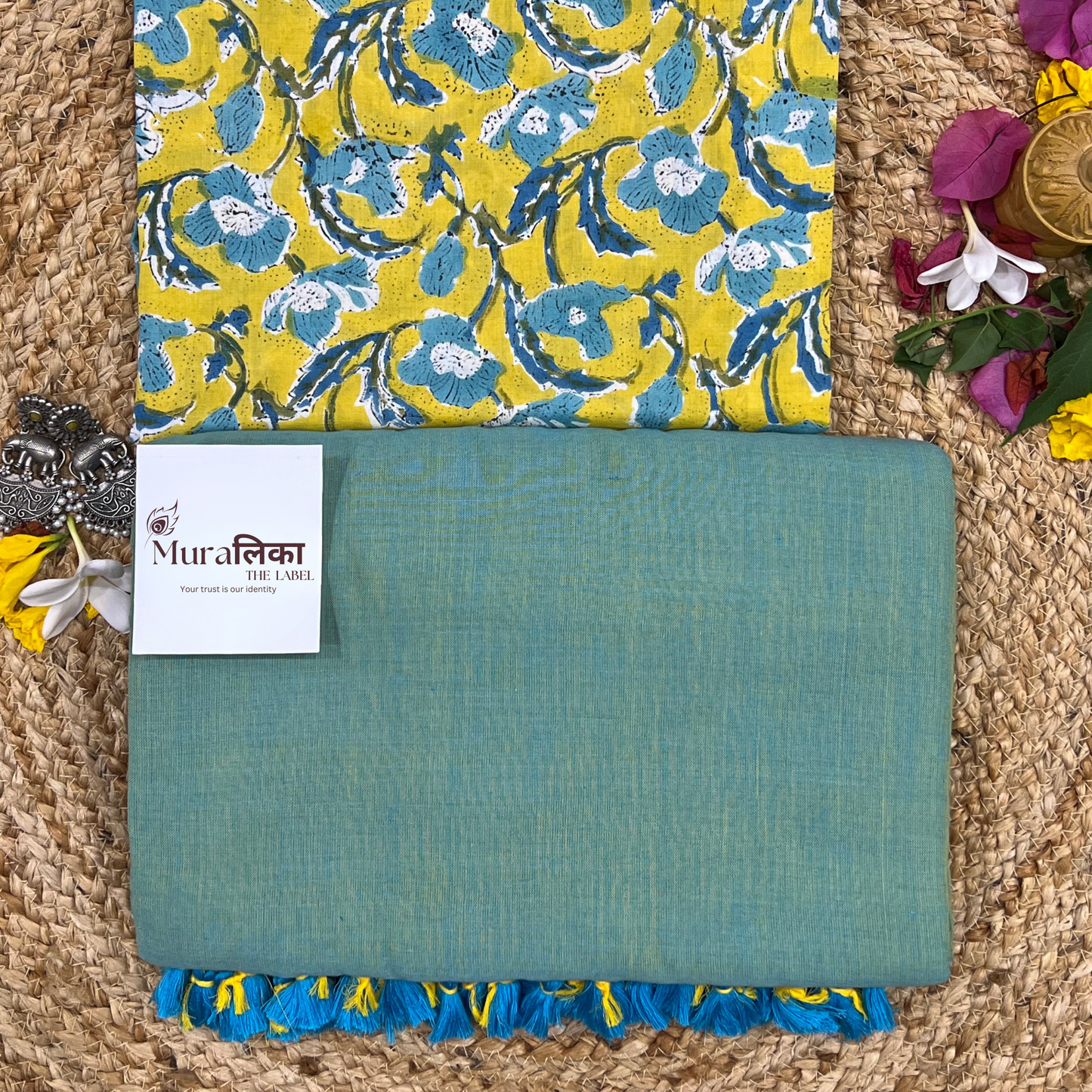 Muralika Pistachio Green Handloom Saree