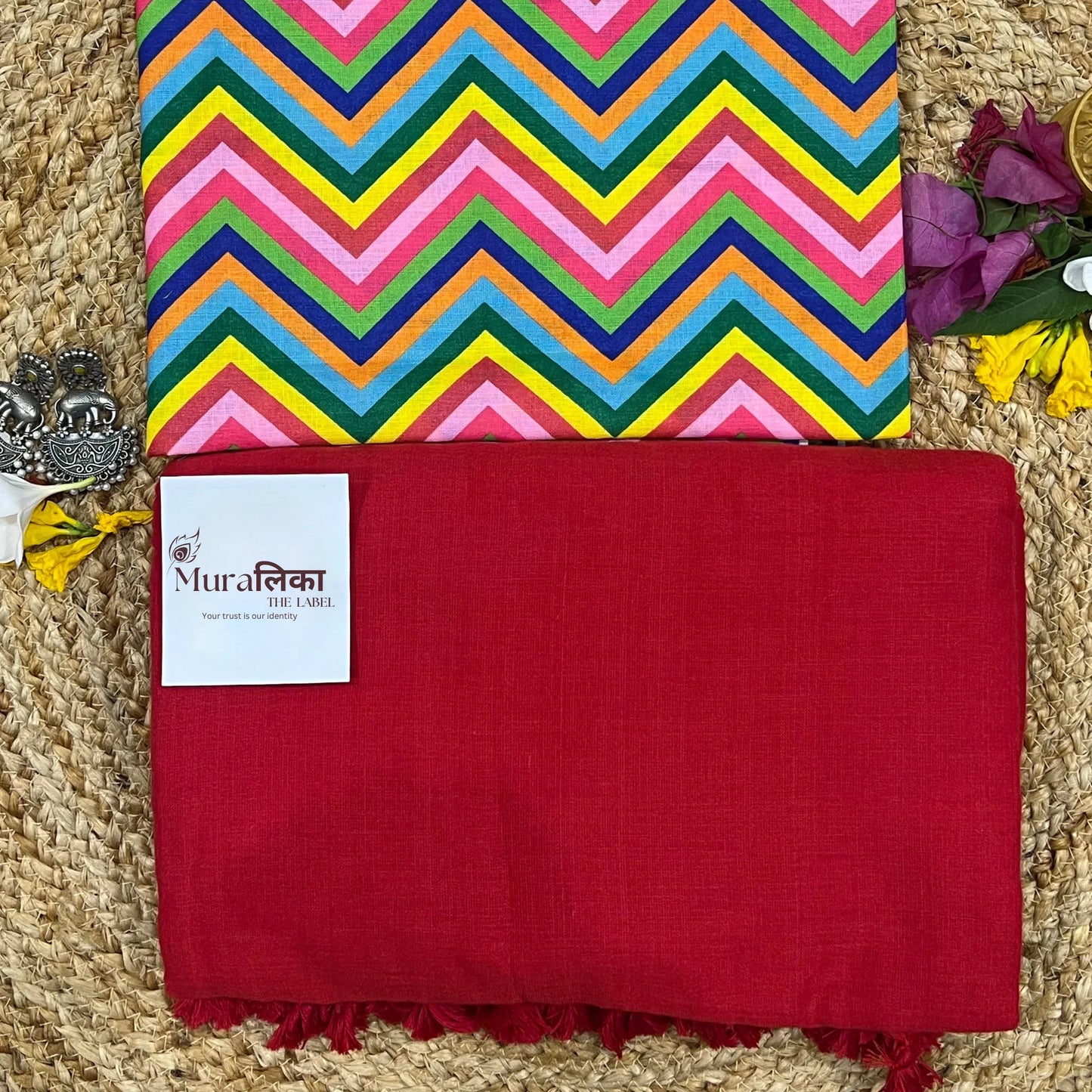 Muralika Red Handloom Saree - Muralika the label