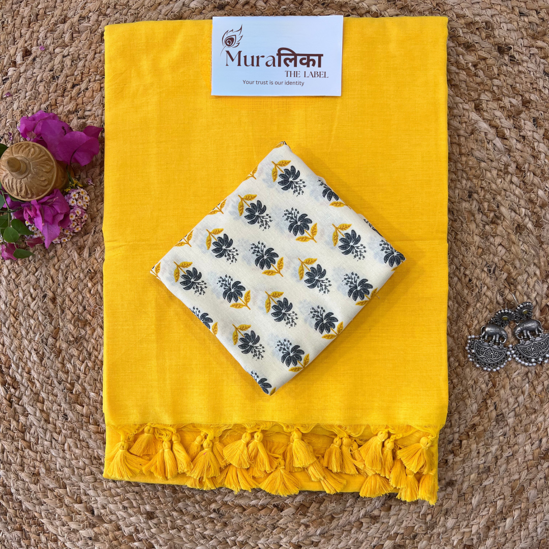 Muralika Yellow Handloom Saree