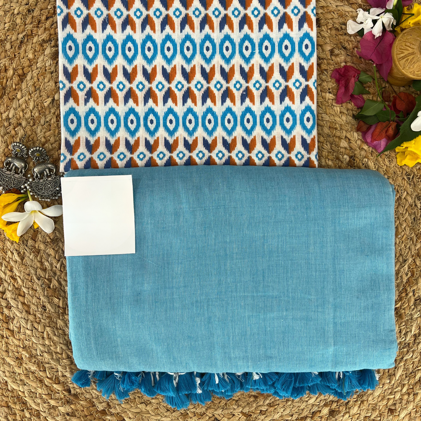 Muralika Sky Blue Handloom Saree