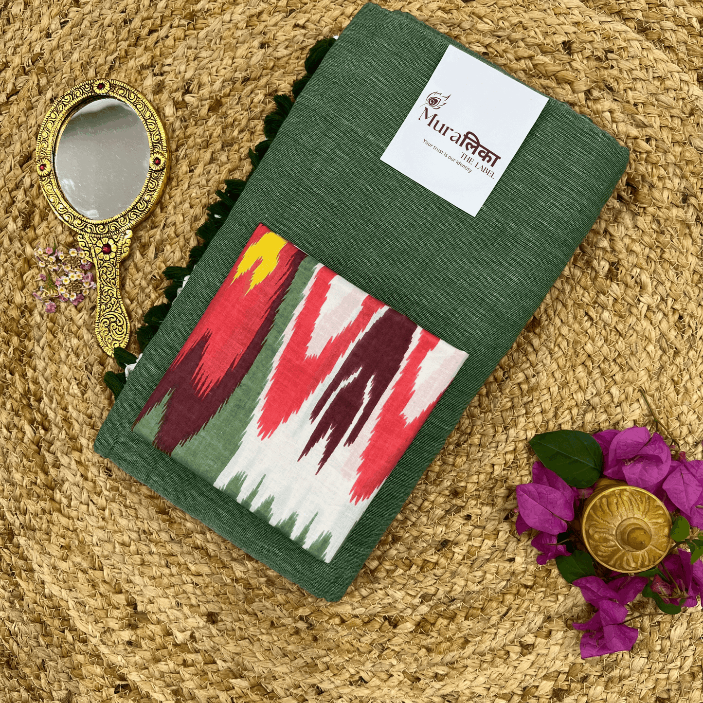 Muralika Leaf Green Handloom Saree