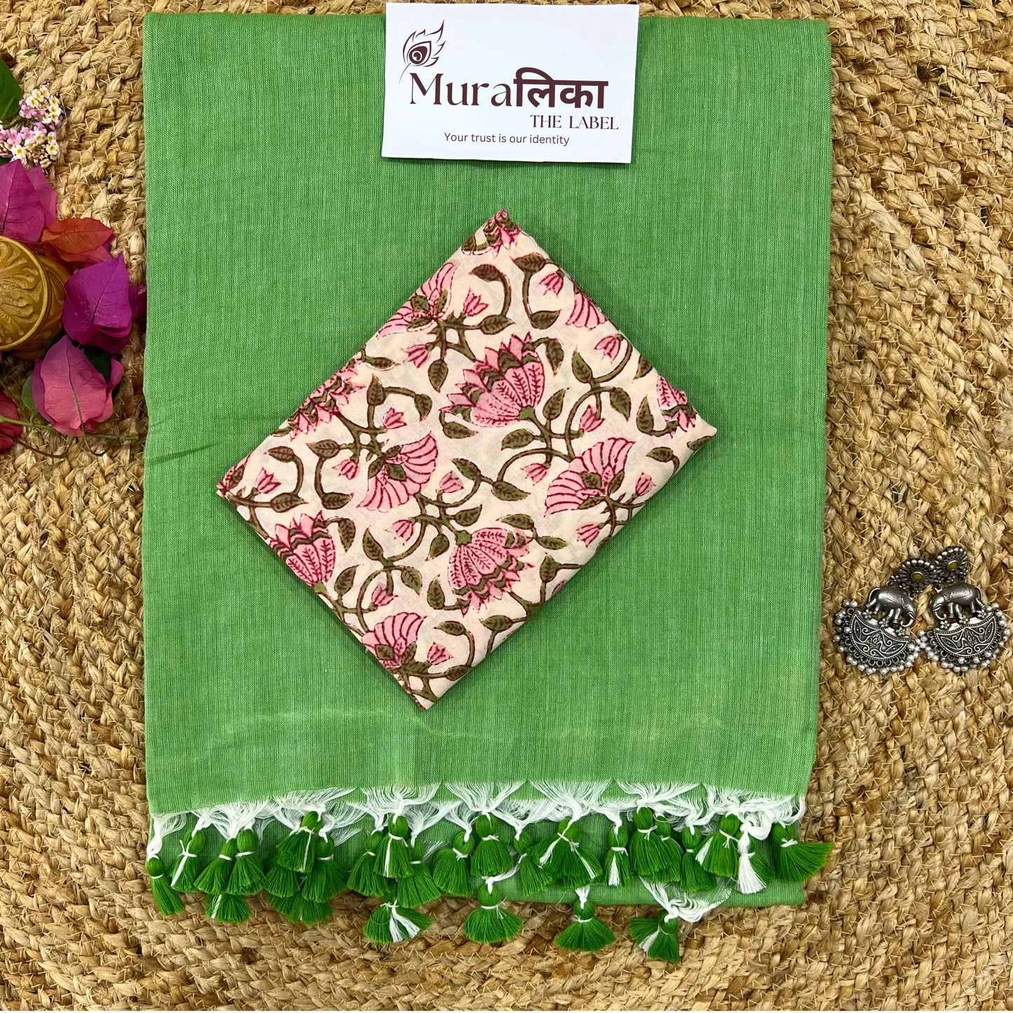 Muralika Light Green Handloom Saree - Muralika the label